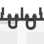 vidaXL Kovanie na posuvné dvere čierne 200 cm oceľové – Obrázok 10