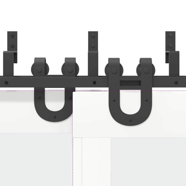 vidaXL Kovanie na posuvné dvere čierne 200 cm oceľové – Obrázok 10