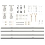 vidaXL Kovanie na posuvné dvere 200 cm, nehrdzavejúca oceľ, strieborné – Obrázok 8