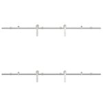 vidaXL Kovanie na posuvné dvere 183 cm, nehrdzavejúca oceľ, strieborné – Obrázok 6