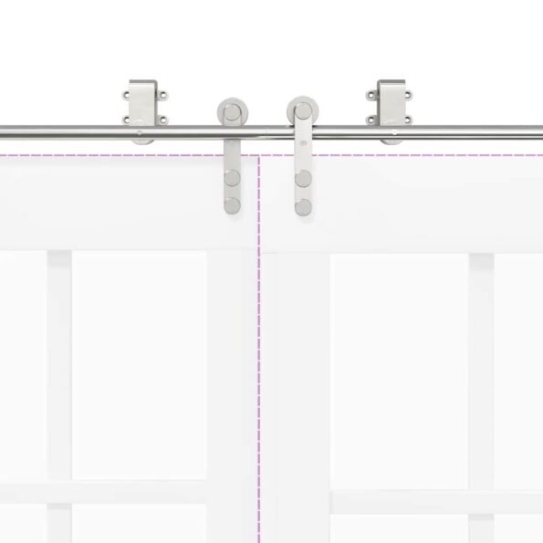 vidaXL Kovanie na posuvné dvere 183 cm, nehrdzavejúca oceľ, strieborné – Obrázok 10