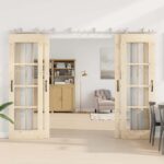 vidaXL Kovanie na posuvné dvere 183 cm, nehrdzavejúca oceľ, strieborné – Obrázok 3