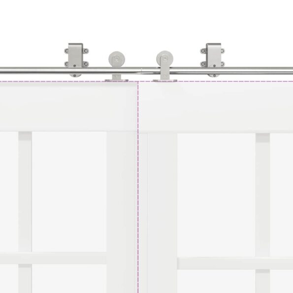 vidaXL Kovanie na posuvné dvere 183 cm, nehrdzavejúca oceľ, strieborné – Obrázok 10
