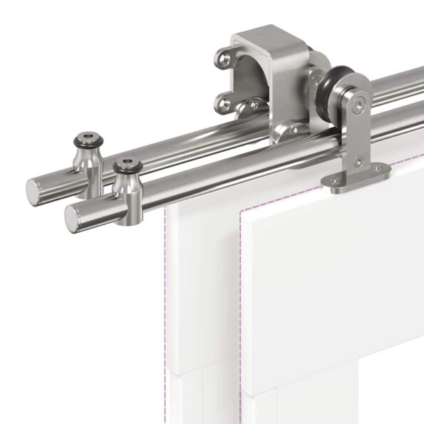 vidaXL Kovanie na posuvné dvere 183 cm, nehrdzavejúca oceľ, strieborné – Obrázok 11