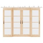 vidaXL Kovanie na posuvné dvere 183 cm, nehrdzavejúca oceľ, strieborné