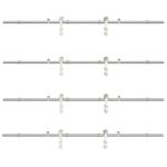 vidaXL Kovanie na posuvné dvere 183 cm, nehrdzavejúca oceľ, strieborné – Obrázok 6