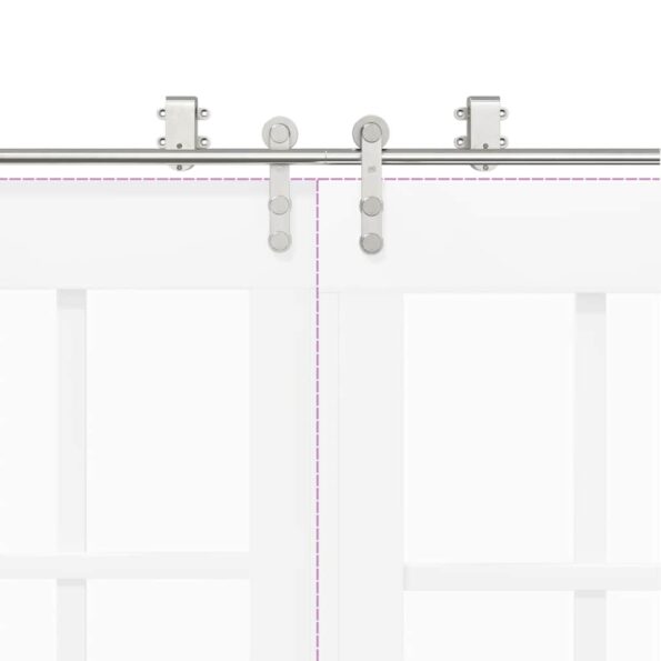 vidaXL Kovanie na posuvné dvere 183 cm, nehrdzavejúca oceľ, strieborné – Obrázok 10