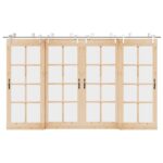 vidaXL Kovanie na posuvné dvere 183 cm, nehrdzavejúca oceľ, strieborné