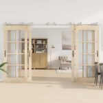 vidaXL Kovanie na posuvné dvere 183 cm, nehrdzavejúca oceľ, strieborné – Obrázok 3