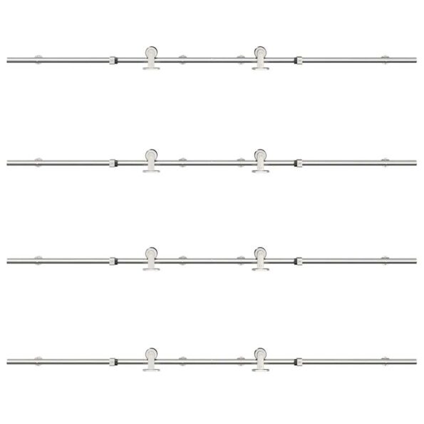 vidaXL Kovanie na posuvné dvere 183 cm, nehrdzavejúca oceľ, strieborné – Obrázok 6