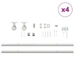 vidaXL Kovanie na posuvné dvere 183 cm, nehrdzavejúca oceľ, strieborné – Obrázok 8