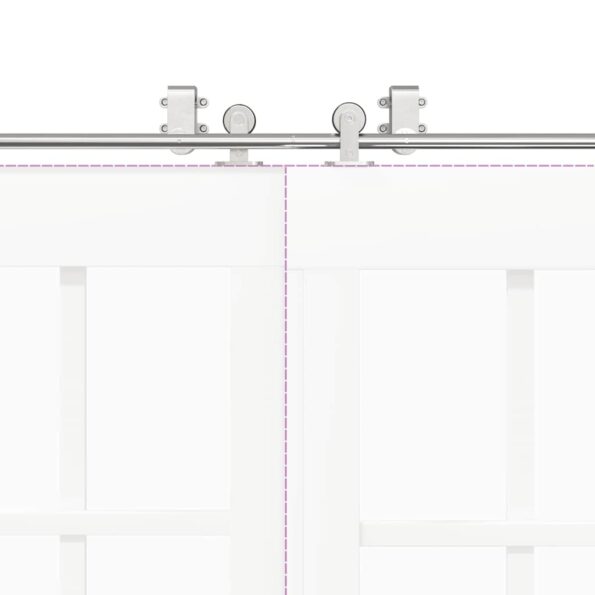 vidaXL Kovanie na posuvné dvere 183 cm, nehrdzavejúca oceľ, strieborné – Obrázok 10