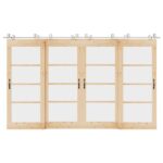 vidaXL Kovanie na posuvné dvere 183 cm, nehrdzavejúca oceľ, strieborné