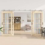 vidaXL Kovanie na posuvné dvere 183 cm, nehrdzavejúca oceľ, strieborné – Obrázok 3