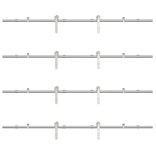 vidaXL Kovanie na posuvné dvere 183 cm, nehrdzavejúca oceľ, strieborné – Obrázok 6