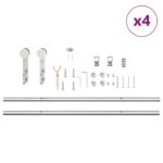 vidaXL Kovanie na posuvné dvere 183 cm, nehrdzavejúca oceľ, strieborné – Obrázok 8