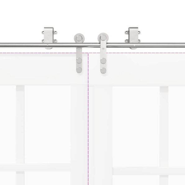 vidaXL Kovanie na posuvné dvere 183 cm, nehrdzavejúca oceľ, strieborné – Obrázok 10