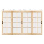 vidaXL Kovanie na posuvné dvere 183 cm, nehrdzavejúca oceľ, strieborné