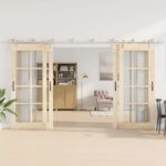 vidaXL Kovanie na posuvné dvere 200 cm, nehrdzavejúca oceľ, strieborné – Obrázok 3