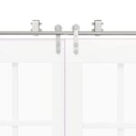 vidaXL Kovanie na posuvné dvere 200 cm, nehrdzavejúca oceľ, strieborné – Obrázok 10