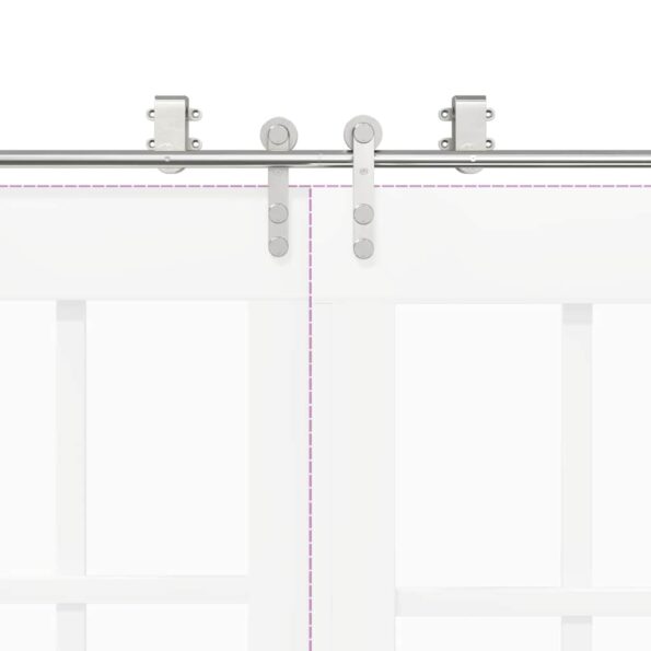 vidaXL Kovanie na posuvné dvere 200 cm, nehrdzavejúca oceľ, strieborné – Obrázok 10