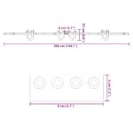 vidaXL Kovanie na posuvné dvere čierne 183 cm oceľové – Obrázok 12