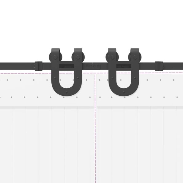 vidaXL Kovanie na posuvné dvere čierne 183 cm oceľové – Obrázok 9