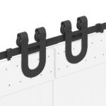 vidaXL Kovanie na posuvné dvere čierne 183 cm oceľové – Obrázok 10