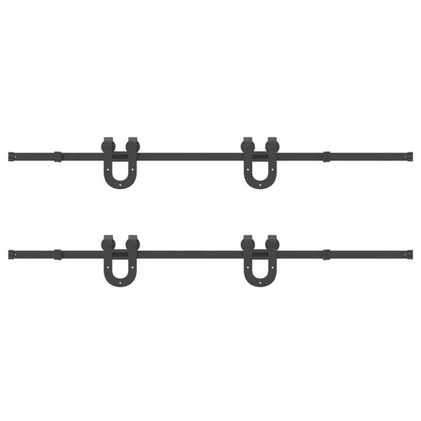 vidaXL Kovanie na posuvné dvere čierne 200 cm oceľové – Obrázok 7