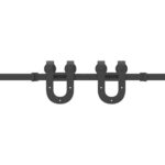 vidaXL Kovanie na posuvné dvere čierne 200 cm oceľové – Obrázok 11