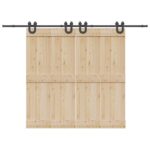 vidaXL Kovanie na posuvné dvere čierne 200 cm oceľové