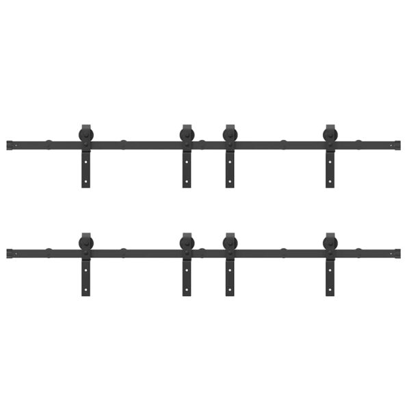 vidaXL Kovanie na posuvné dvere čierne 200 cm oceľové – Obrázok 6