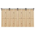 vidaXL Kovanie na posuvné dvere čierne 200 cm oceľové