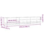 vidaXL TV skrinka dymový dub 270x40x46 cm kompozitné drevo – Obrázok 9