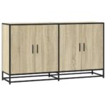 vidaXL Komoda dub sonoma 134x35x76 cm kompozitné drevo – Obrázok 2