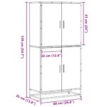 vidaXL Vysoká skrinka sivý dub sonoma 68x35x139 cm kompozitné drevo – Obrázok 10