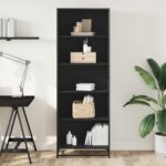 vidaXL Knižnica čierna 60x35x170,5 cm kompozitné drevo – Obrázok 3