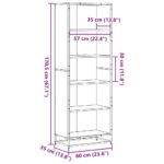 vidaXL Knižnica čierna 60x35x170,5 cm kompozitné drevo – Obrázok 9
