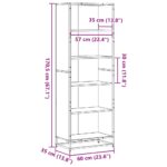 vidaXL Knižnica hnedý dub 60x35x170,5 cm kompozitné drevo – Obrázok 9