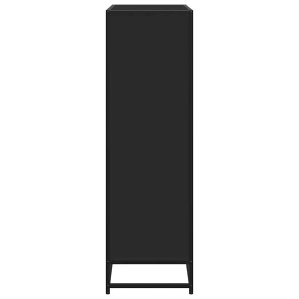 vidaXL Knižnica, čierna 97,5x33x107,5 cm, kompozitné drevo a kov – Obrázok 5