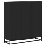 vidaXL Knižnica, čierna 97,5x33x107,5 cm, kompozitné drevo a kov – Obrázok 6