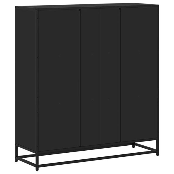 vidaXL Knižnica, čierna 97,5x33x107,5 cm, kompozitné drevo a kov – Obrázok 6