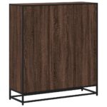 vidaXL Knižnica, hnedý dub 97,5x33x107,5 cm, kompozitné drevo a kov – Obrázok 6