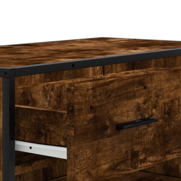 vidaXL Skrinka na topánky, tmavý dub 75x38x97,5cm kompozitné drevo+kov – Obrázok 8