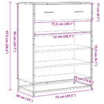 vidaXL Skrinka na topánky, tmavý dub 75x38x97,5cm kompozitné drevo+kov – Obrázok 10