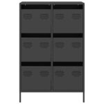 vidaXL Vysoká skrinka čierna 68x39x101,5 cm oceľ – Obrázok 5