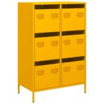 vidaXL Vysoká skrinka horčicovožltá 68x39x101,5 cm oceľ – Obrázok 2