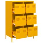 vidaXL Vysoká skrinka horčicovožltá 68x39x101,5 cm oceľ – Obrázok 4