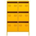 vidaXL Vysoká skrinka horčicovožltá 68x39x101,5 cm oceľ – Obrázok 5