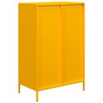 vidaXL Vysoká skrinka horčicovožltá 68x39x101,5 cm oceľ – Obrázok 7